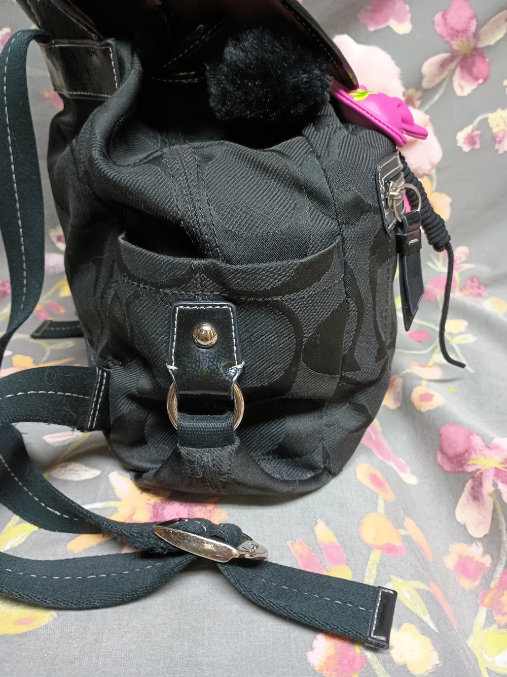 π COACH KYRA DAISY SIGNATURE NYLON BACKPACK ONLY π - Picture 6 of 9